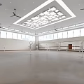 Spacious Dance Studio with Large Windows White Walls and Ballet Barres for Fitness Workouts