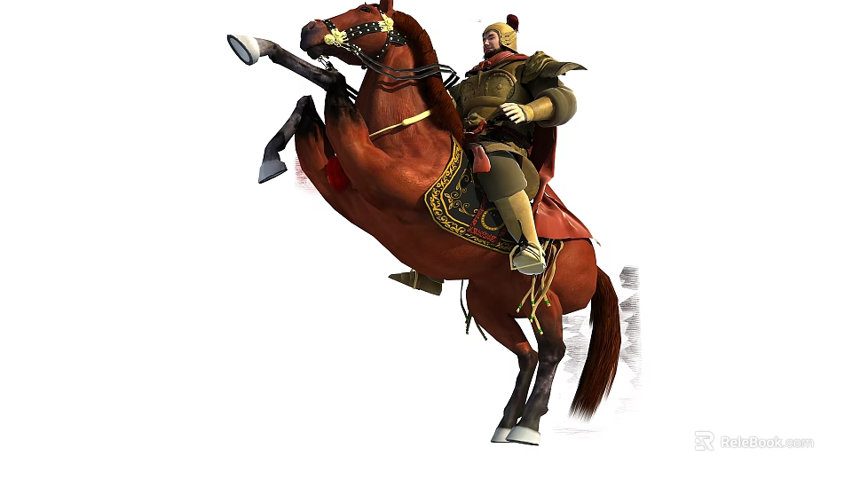 Armored Ancient Warrior Game And Film Character Riding War Horse 3d model 