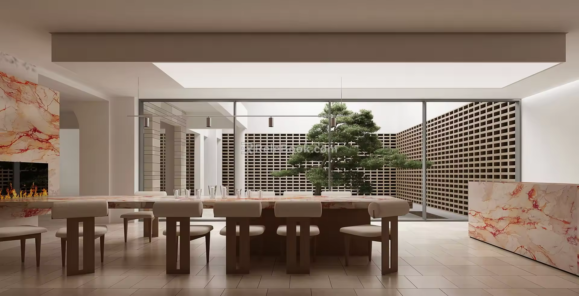 Modern Reception Room Tea Room 3d model