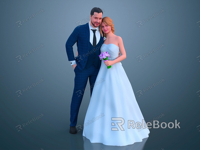 Modern Double Couple Bride Groom model