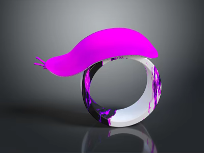 Modern Purple Furniture Design With Unique Hat Shaped Top And Circular Base 3d model
