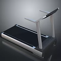 Modern Home Treadmill With Silver Frame Black Running Belt And Handrails