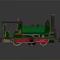 Vintage Green Steam Train Model With Black Chimney Red Base And Metal Wheels