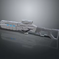 Futuristic Metallic Sci Fi Weapon Device With Blue Light Elements And Sleek Design 3d model