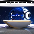 Modern News Studio Featuring Globe Background and 630 News Lighting Design