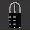 Modern Door Handle Featuring Combination Lock With Silver Dials And Black Body Design 3d model