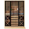 Commercial Wine Cabinet With Wooden Shelves Glass Doors And Wine Bottle Display Storage