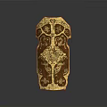 Ancient Golden Decorative Weapon With Intricate Carved Patterns And Traditional Design