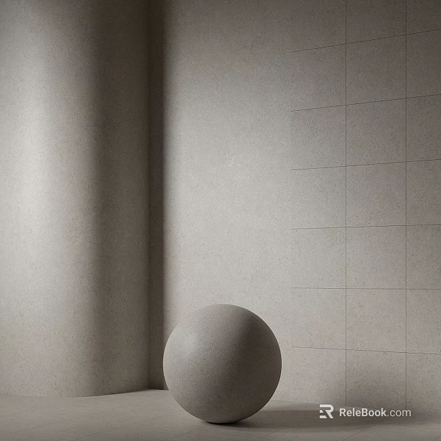 Modern Tile Wall Component Featuring Light Colored Grid Pattern And Decorative Sphere 3d model 