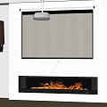 Modern projection curtain projector fireplace sweeping robot 3d model