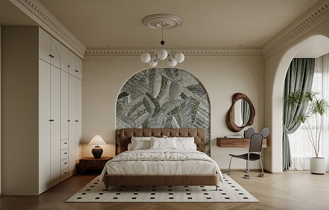 Cream wind bedroom 3d model