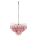 Red Black White Crystal Chandeliers With Tiered Cylindrical Design And Modern Style