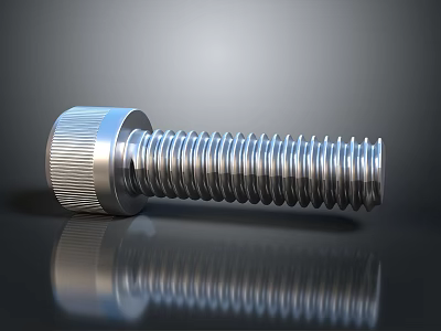 Modern Lighting Fixture Combination With Silver Metal Threaded Design And Reflective Surface 3d model