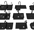 Black Kitchen Sinks With Various Designs Including Single And Double Bowl And Drainboard