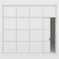 Modern Hinged Door With Black Frame And Glass Panel For Interior Design