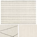 Light Toned Square Rug With Thin Stripes 3d model
