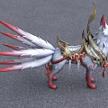 Ornate White Reptile Sculpture With Red Accents Golden Ornaments And Green Gemstones