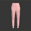 Pink Soft Fabric Sweatpants With Elastic Cuff And Casual Loose Fit Design