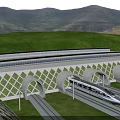 Railway Tunnel Road Infrastructure With High-Speed Train Tracks And Green Landscapes