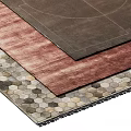 Square Carpets Collection with Various Colors Textures and Geometric Patterns for Modern Decor 3d model