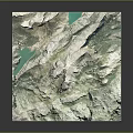 3D Terrain Model Showcasing Mountain Landscape With Green Valleys And Blue Lakes