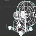 Industrial Air Cooler Fan With Black Metal Frame Large Wheels And Portable Design