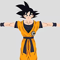 Anime Character Goku In Orange Martial Arts Outfit With Spiky Black Hair And Outstretched Arms