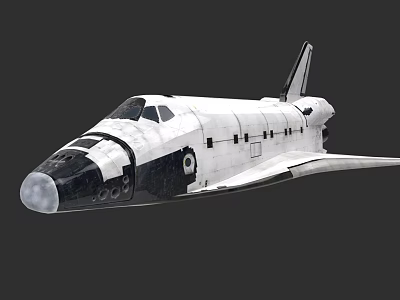 Space Shuttle With White And Black Exterior Design Aerodynamic Shape And Tail Fin 3d model