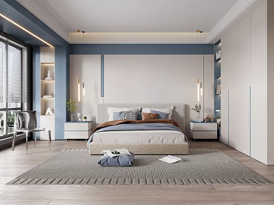 Bright Children's Room Design With Cozy Bed Bookshelf And Colorful Decor Elements 3d model