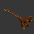 Realistic Feathered Dinosaur Model In Standing Pose With Detailed Texture