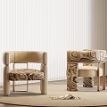 Modern Creative Accent Armchair With Distinctive Wood Grain Texture For Cozy Living Room Decor