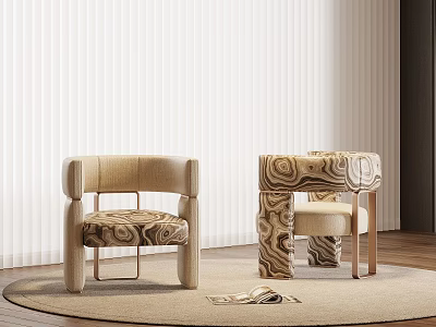 Modern Creative Accent Armchair With Distinctive Wood Grain Texture For Cozy Living Room Decor 3d model