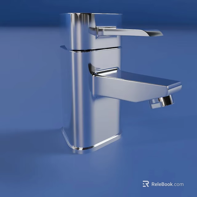 Modern Polished Chrome Faucet With Sleek Handle And Curved Spout Design 3d model 