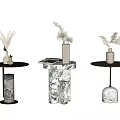 Retro style corner several side several combination dry branch vase ornaments 3d model