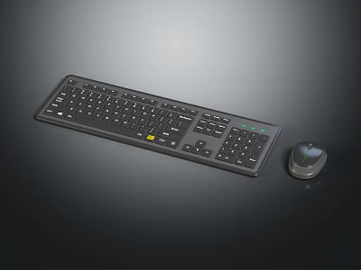 Ergonomic Computer Keyboard And Mouse Set For Desktop Work And Gaming 3d model