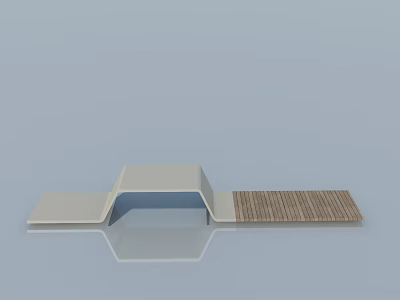 Modern Landscape Seat Design With Wooden Slats And Metal Frame For Outdoor Spaces 3d model