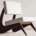 Modern Accent Chair with White Cushion and Dark Wooden Frame Design