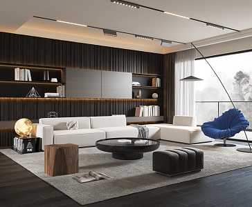 Modern Minotti living room 3d model