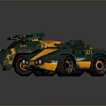 Modern Green And Yellow Tanks With Number 47 In Futuristic Sci Fi Design