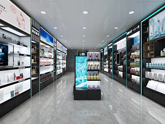 Makeup Beauty Shop Display Cabinet 3d model