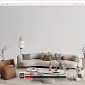 Modern sofa coffee table combination 3d model