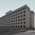 Modern Multi storey Office Building With Light Colored Exterior And Regular Windows 3d model