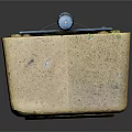 Yellow Weathered Mailbox On Metal Pole With Text And Logo