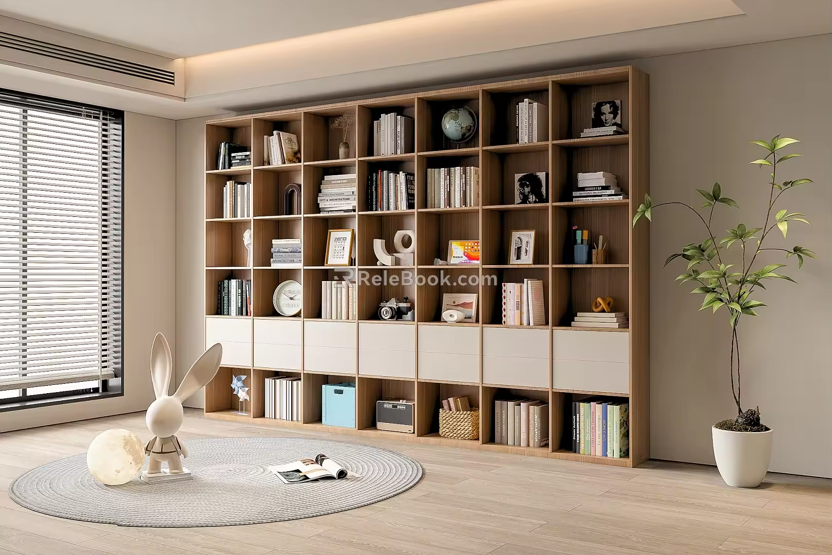 Bookcase Bookshelf Ornaments Book Decorative Cabinet 3d model