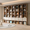Bookcase Bookshelf Ornaments Book Decorative Cabinet 3d model