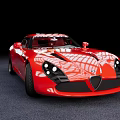 Red Luxury Sports Car With Sleek Aerodynamic Design On Black Background