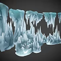 Crystal Frosty Ice Formations With Icicles And Spiked Structures 3d model