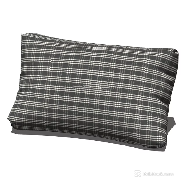 Classic Black and White Plaid Decorative Pillow for Home Sofa Decoration 3d model 