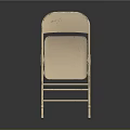 Beige Leisure Folding Chair With Metal Frame And Retro Style Design
