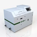 White Commercial Equipment with Green Stripes Display Screen Control Panel and Wheels for Industrial Use